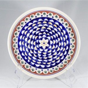 Polish Pottery Boleslawiec Winter Christmas Tree Large Round Pie Torte Baker 9.5